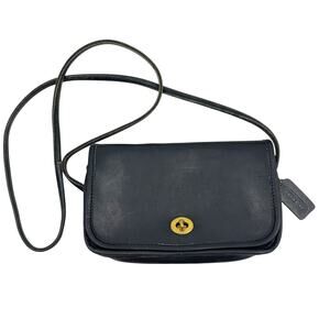 VTG Coach 9375 Dinky Crossbody Bag Black Leather USA Made